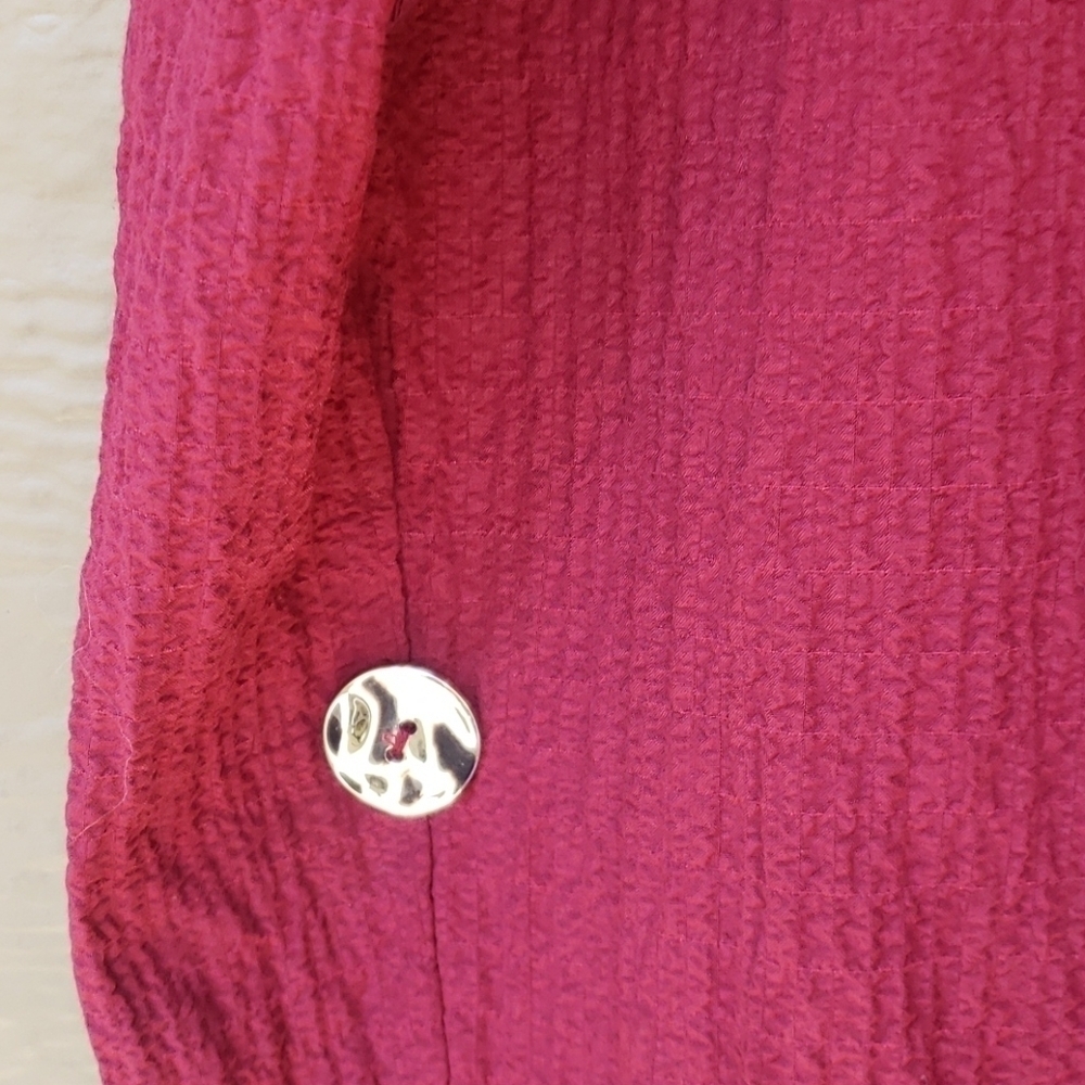 Jm Collection Side-Button Textured Capris XXL - Picture 3 of 7